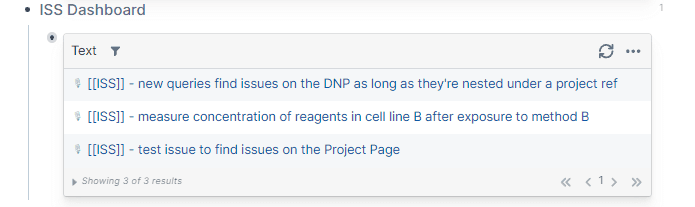 an issue query dashboard